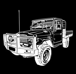 Wall Mural - the vector illustration of the vintage truck