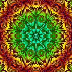 Wall Mural - 3d effect - abstract colorful mandala style pattern 