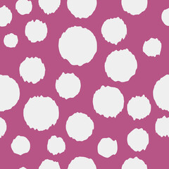 Poster - White spots on a pink background. Simple decor style for decoration. Print and interior surfaces.