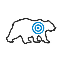 Poster - Icon Of Bear Silhouette With Target