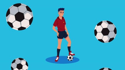 Poster - male athlete soccer sport character animation