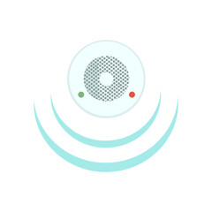Poster - Smoke detector semi flat color vector object. Full sized item on white. Home protection. Smart home. Wireless system simple cartoon style illustration for web graphic design and animation