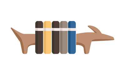 Poster - Decorative bookshelf semi flat color vector object. Full sized item on white. House arrangement. Home collection of books simple cartoon style illustration for web graphic design and animation