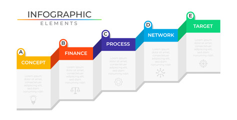 Wall Mural - Timeline workflow infographic plan concept design vector with icons. Business setps network project template for company presentation and report.	
