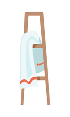 Poster - Towel rack semi flat color vector object. Full sized item on white. Wipe hands. Bathroom arrangement. Hygiene simple cartoon style illustration for web graphic design and animation