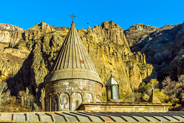 Wall Mural - Christian temple Geghard in Armenia.