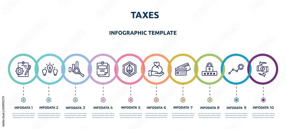 Tax Program Graphics taxes concept infographic design template. included instructions ...