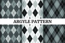 Seamless Argyle Pattern. Diamond Shapes Background. Vector Set.