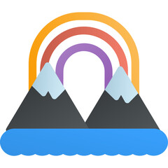 Sticker - Rainbow Landscape Icon