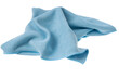Blue cleaning rag for polishing mirrors, windows and other shiny surfaces.