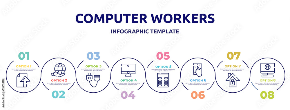 Computer Operator Infographic computer workers concept infographic design template. included ftp ...