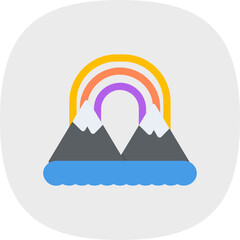 Canvas Print - Rainbow Landscape Icon