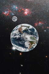 Wall Mural - space/earth and moon/galaxies