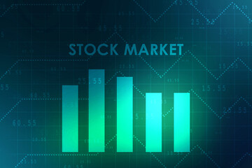 Poster - 2d rendering Stock market online business concept. business Graph 