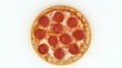 © adobedesigner - Tasty italian classic original pepperoni pizza. Top view. Isolated on white.