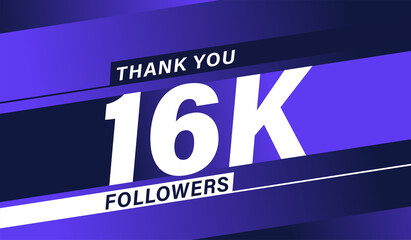 Thank you 16K followers modern banner design vectors