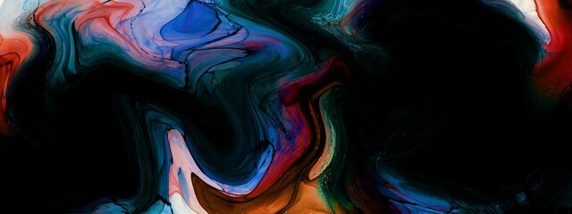 Wall Mural - dark colored illustration with alcohol ink technique, luxury liquid illustration, fluid wallpaper wi