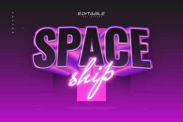 Wall Mural - 3d black and purple text style with glowing neon effect