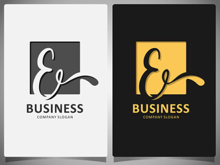 golden logo emblem icon. gold hand drawn signature initial E isolated black background