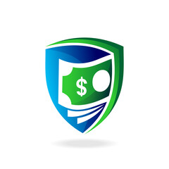 Poster - Secure of money logo with shield concept