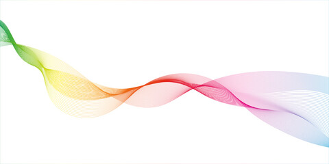 Leinwandbilder - Vector wave lines flowing dynamic in colorful rainbow isolated on white background for concept of AI technology, digital, communication, science, music