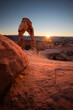 Delicate Arch at Sunset, Arches National Park near Moab Utah