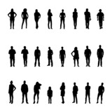 Fototapeta Przestrzenne - silhouette people on white background ,illustration