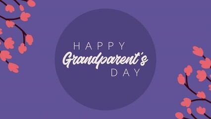 Wall Mural - grandparents day lettering animation