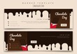 Landscape banner template with chocolate for chocolate day design