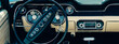 Old sports car dashboard, vintage film style image