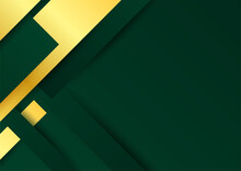 Abstract Dark Green And Gold Background