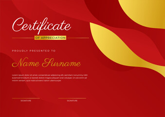 Red Appreciation and Achievement Certificate Template Design