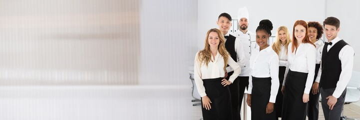 Wall Mural - Multi Ethnic Restaurant Staff