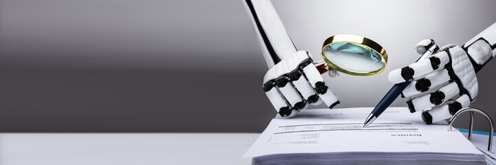 Poster - Robot Examining Invoice