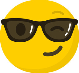 Winking Emoticon / Emoji Character with Sunglasses Illustration