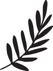 Wall Mural - black palm leaf doodle illustration