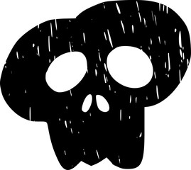 Black Textured Skull Illustration