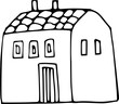 Cottage House Doodle Illustration