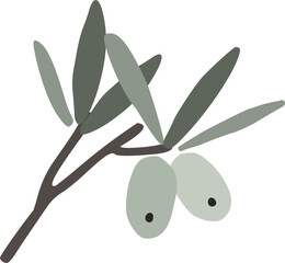 Wall Mural - Olive Tree Branch Illustration