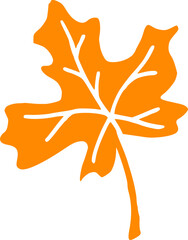 Wall Mural - Cute Orange Maple Leaf Illustration