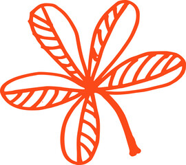 Wall Mural - Red Line Horse Chestnut Leaf DoodleIllustration.svg