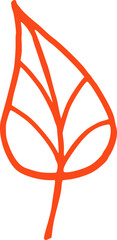 Wall Mural - Red Line Linden Leaf Illustration