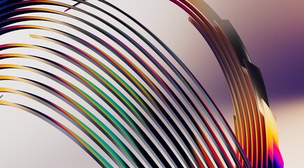 Poster - 3D render abstract background. Colorful twisted shapes in motion. Computer generated digital art for poster, flyer, banner