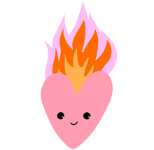 Heart With Flames Element