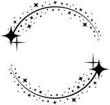 Fototapeta  - Stardust shiny star circle frame