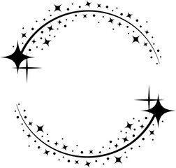 stardust shiny star circle frame