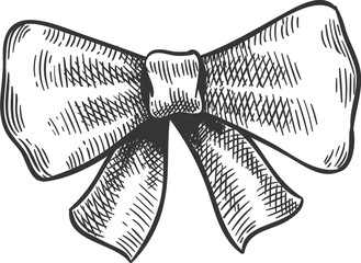 hand drawn gift silk bow