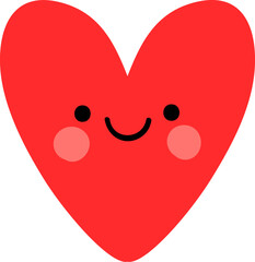 Cartoon red heart character with funny face