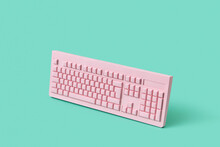Wireless Pc Keyboard Made Of Pink Paper