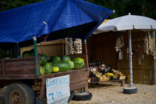 Market Vendor By The Road In Croatia